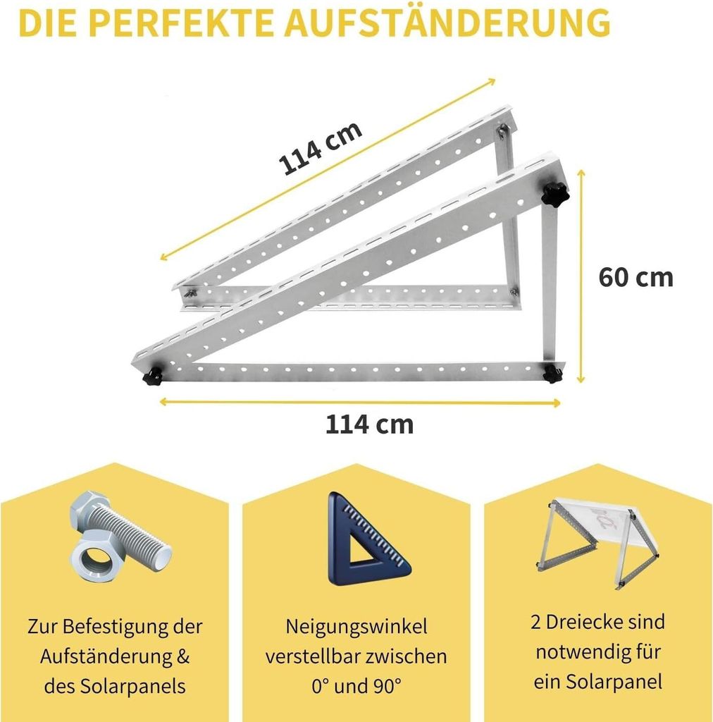 45 Zoll Solarpanel Halterung Solarmodul Montage Befestigung Produktbild 6