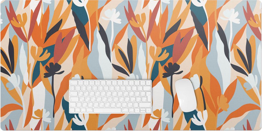 Abstrakte Blätter – Schreibtischunterlage – Rutschfeste Tischunterlage – Schreibtischmatte für Büro & Zuhause – Schreibunterlage – Mau...