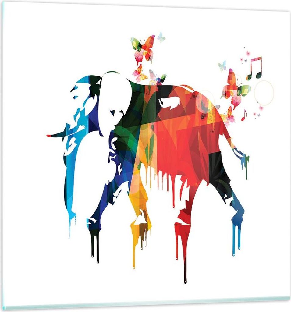 Bilder auf glas - Elefant Tierwelt Fantasie - 50x50cm - Glasbilder - Wandbilder - Kunstdruck - zum Aufhängen bereit - Wanddekoration aus Glas - Gl...