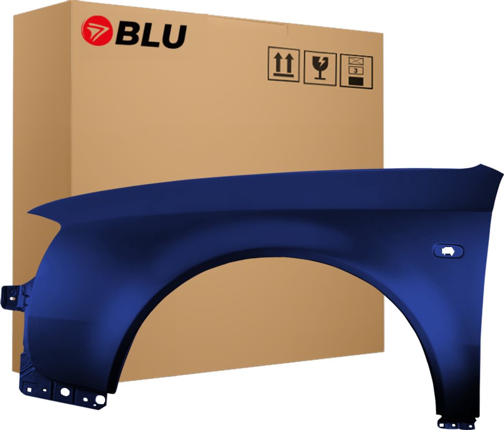 BLU Kotflügel Passend für Audi A6 C5 LZ5K Links Blau SantorinBlau | 1997-2001 | Vorderseite Vorne | Lackiert | Einbaufertig
