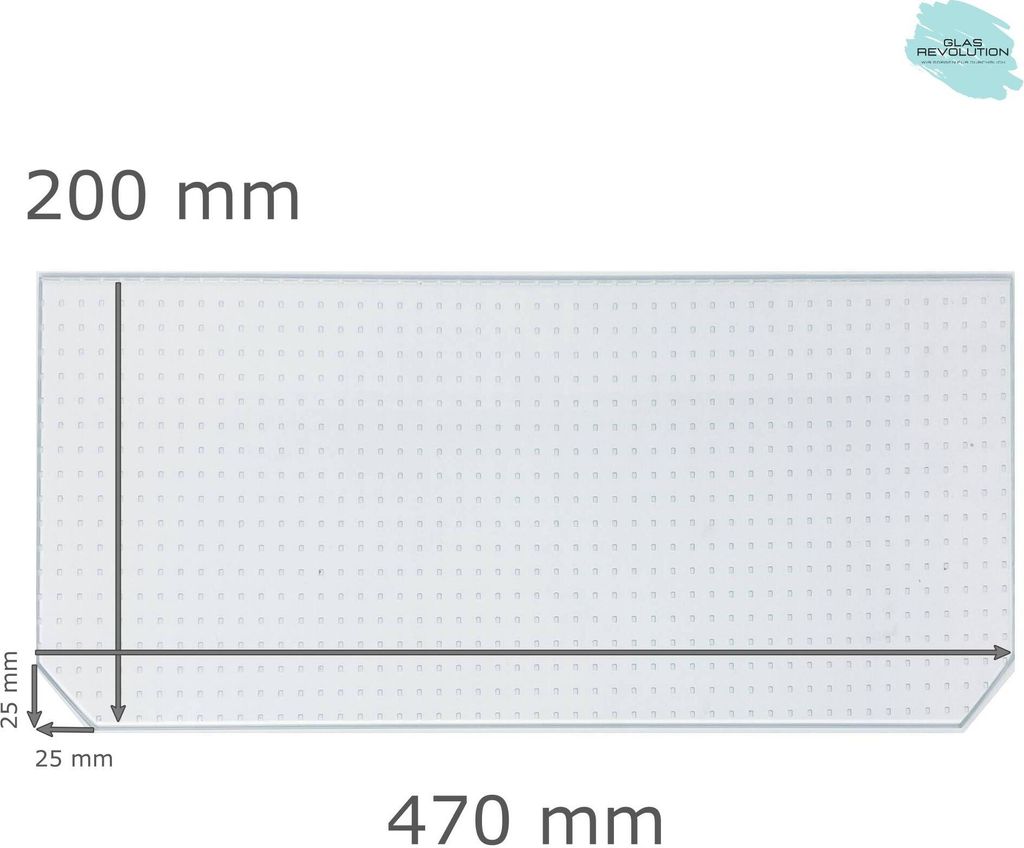 Kühlschrank Einlegeboden - Master Carré 4 mm - 2 abgeschrägte Ecken - (116,62 EUR / qm - Mindestbfl. 0,25 qm - Kantenb. 5,35 EUR / lfm - Eckenb....