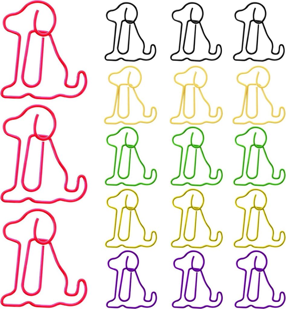 Süße Büroklammern, 100 Stück Niedliche Hund Büroklammern, Bunte Tier-Lesezeichen-Clips, Lustige Bürogeschenke, schöne 6 Farben, Kreative Met...