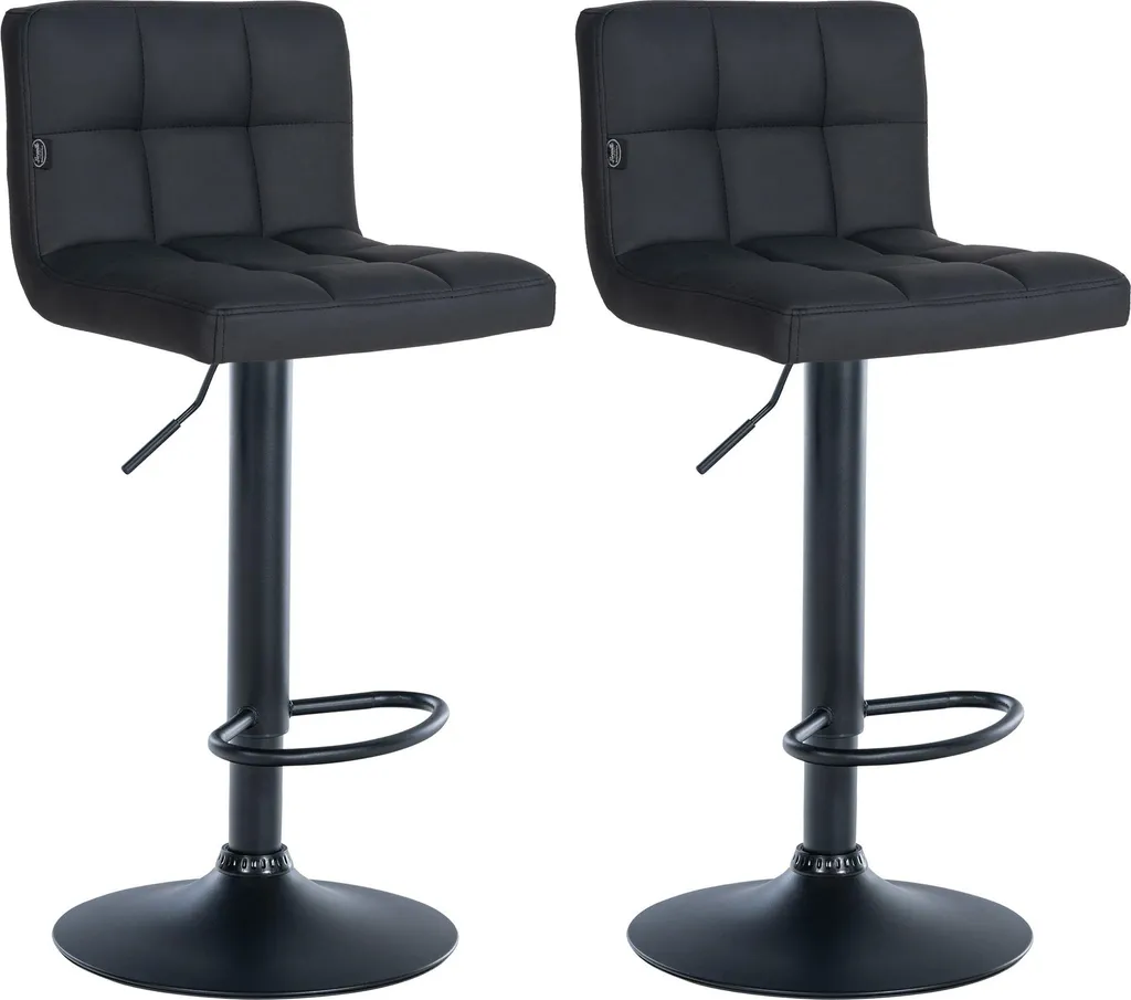 Tabourets de bar noirs Feni en similicuir pour manger sur votre îlot