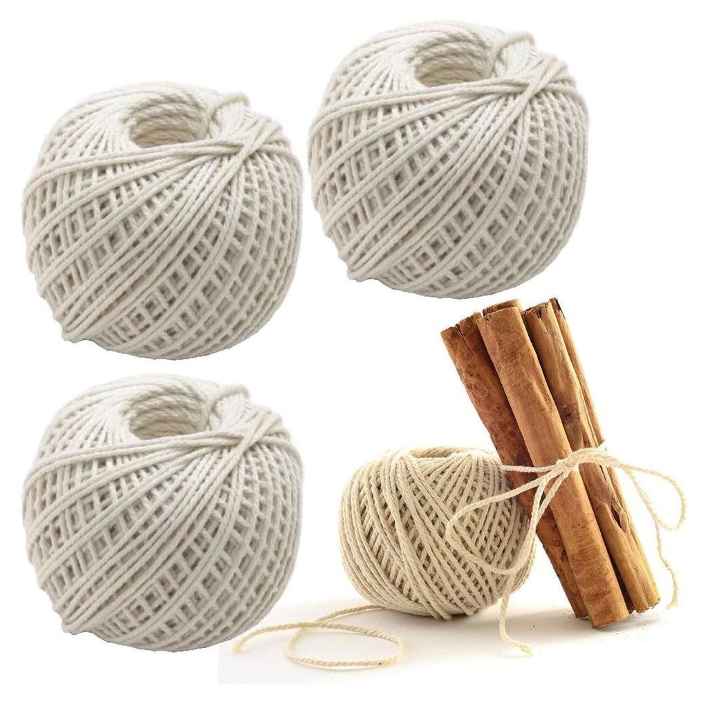 Blumenkordel Natürliche Baumwollschnur für Makramee Baumwollkordel Beige 3 mm 3x