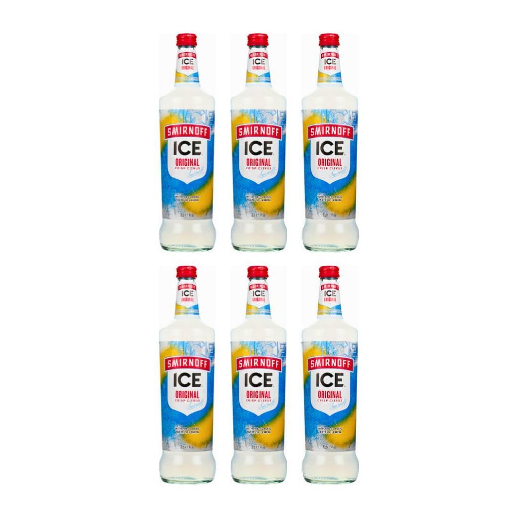 Smirnoff Ice 70CL Crisp Citrus %4 Vol. 6er Vodka Erfrischendes Mixgetränk mit Wodka und Zitrone – Fertig gemixtes alkoholisches Getränk in Flas...