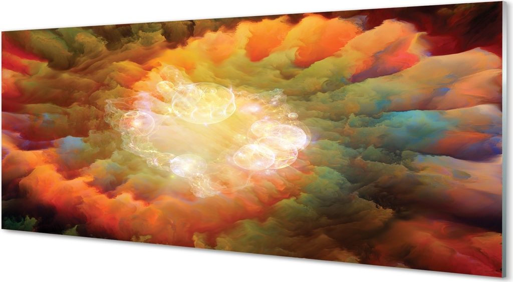 Glasbilder 125x50 Wandkunst Abstract fraktalen Muster
