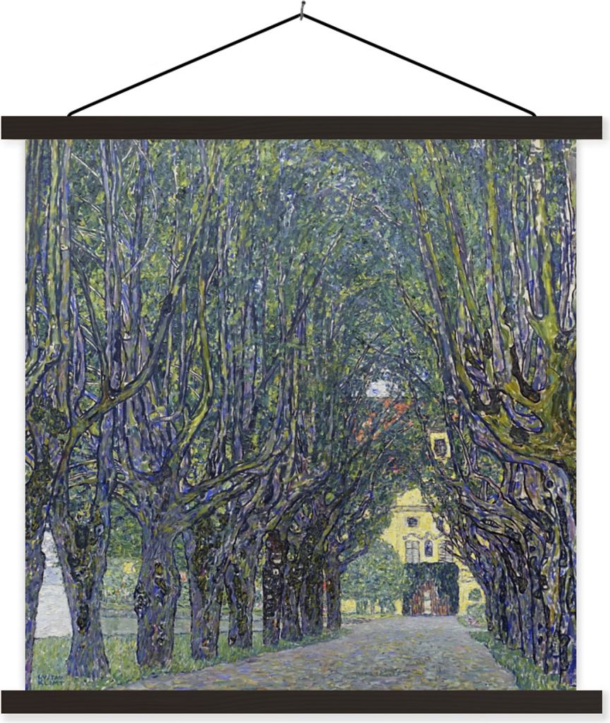 MuchoWow Textilposter Allee zum schloss kammer - Gustav Klimt 60x60 cm mit schwarzem Rahmen - Posteraufhänger