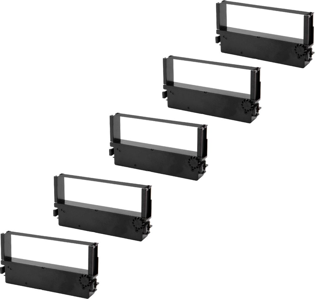 vhbw 5x Farbband Schriftband kompatibel mit Citizen DP 400, IR 41, IDP 460, IDP 3421, DP 410, IDP 3420, IDP 3423 Nadeldrucker, Bondrucker - Schwarz