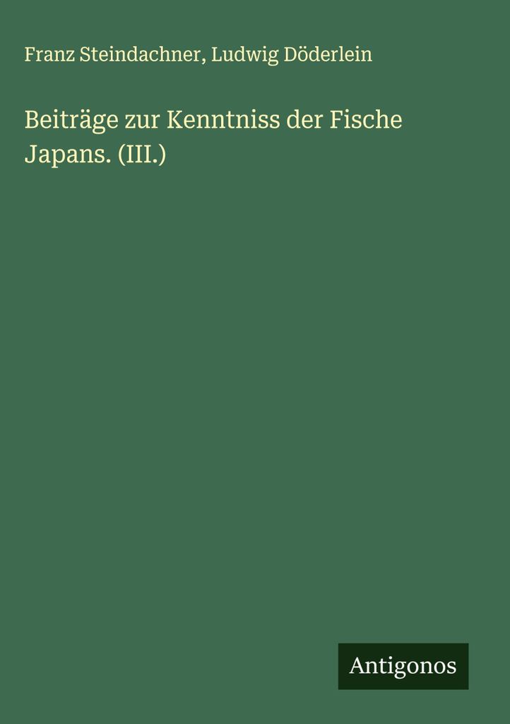 Beiträge zur Kenntniss der Fische Japans. (III.)