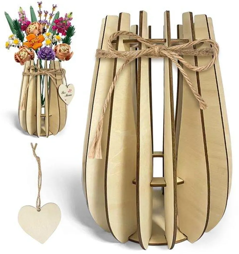 Vase soliflore en verre transparent pour fleurs fraîches et séchées