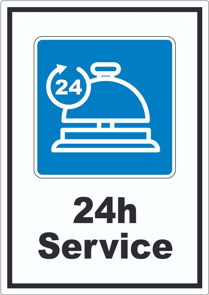 24H Service Aufkleber A4 (210x297mm)
