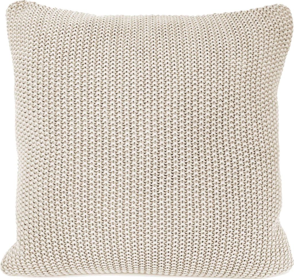 nielsen HOME Kissen Nika gestrickt,50x50cm,CremeWeiß(Farbeffekt),100% Baumwolle,Strick, Standard 100,Füllkissen