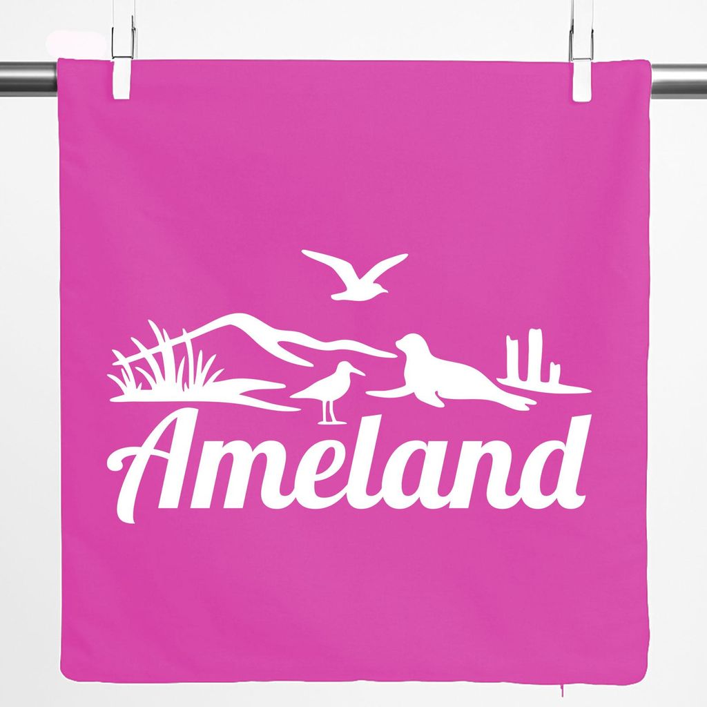 Huuraa Kissenbezug Ameland Niederlande 40x40cm Fuchsia Baumwolle Dekokissenbezug Geschenkidee