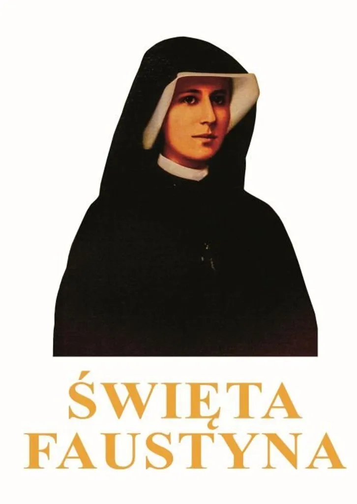 Figurine Sainte Faustine avec détails dorés à la feuille pour oratoire