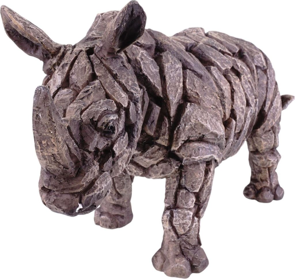 Kremers Schatzkiste Nashorn Dekofigur – Großes Rhino als Skulptur aus Polyresin