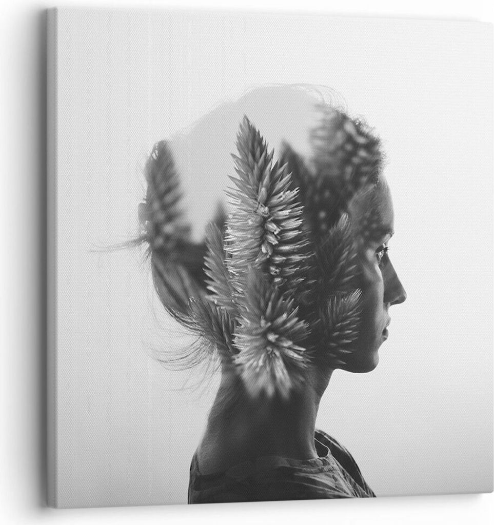 Bild auf Leinwand - Leinwandbild - Frau Abstraktion - 30x30cm - Wand Bild - Wanddeko - Wandbilder - Leinwanddruck - Bilder - Kunstdruck - Wanddekor...