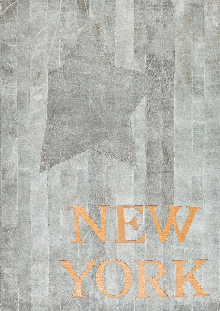Tapis fait main motif fresque New York - Qualité artisanale supérieure