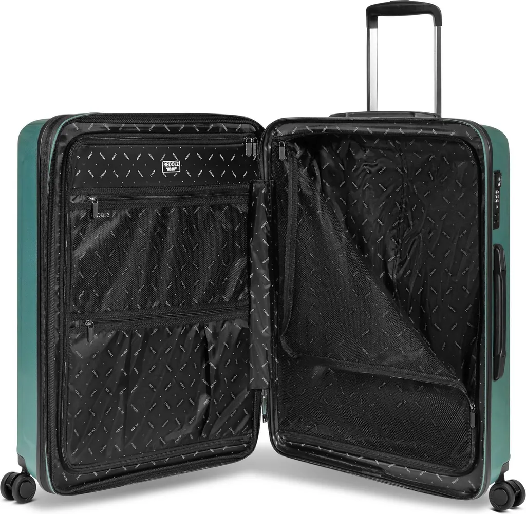 Valise trolley REDOLZ 66cm en polycarbonate vert métallisé durable