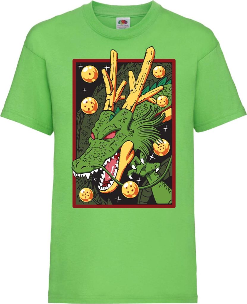 Kinder T-Shirt Dragon Anime Manga Ball Z Shenron Shenron Dragon, 3-4 Jahr - 104 / Lime