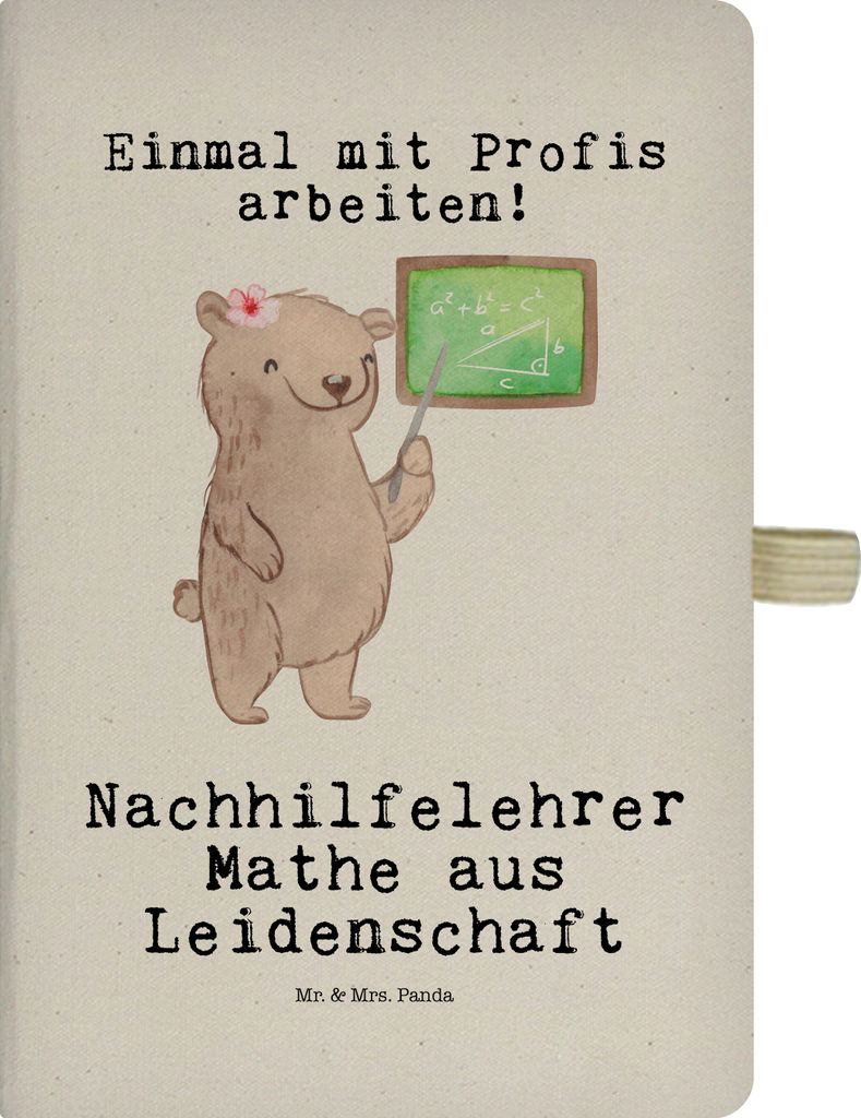 Mr. & Mrs. Panda Skizzenbuch Nachhilfelehrer Mathe Leidenschaft - Transparent - Geschenk, Spruch, Lustig, Nachhilfe, Adressbuch, Journal, Witzig, n...