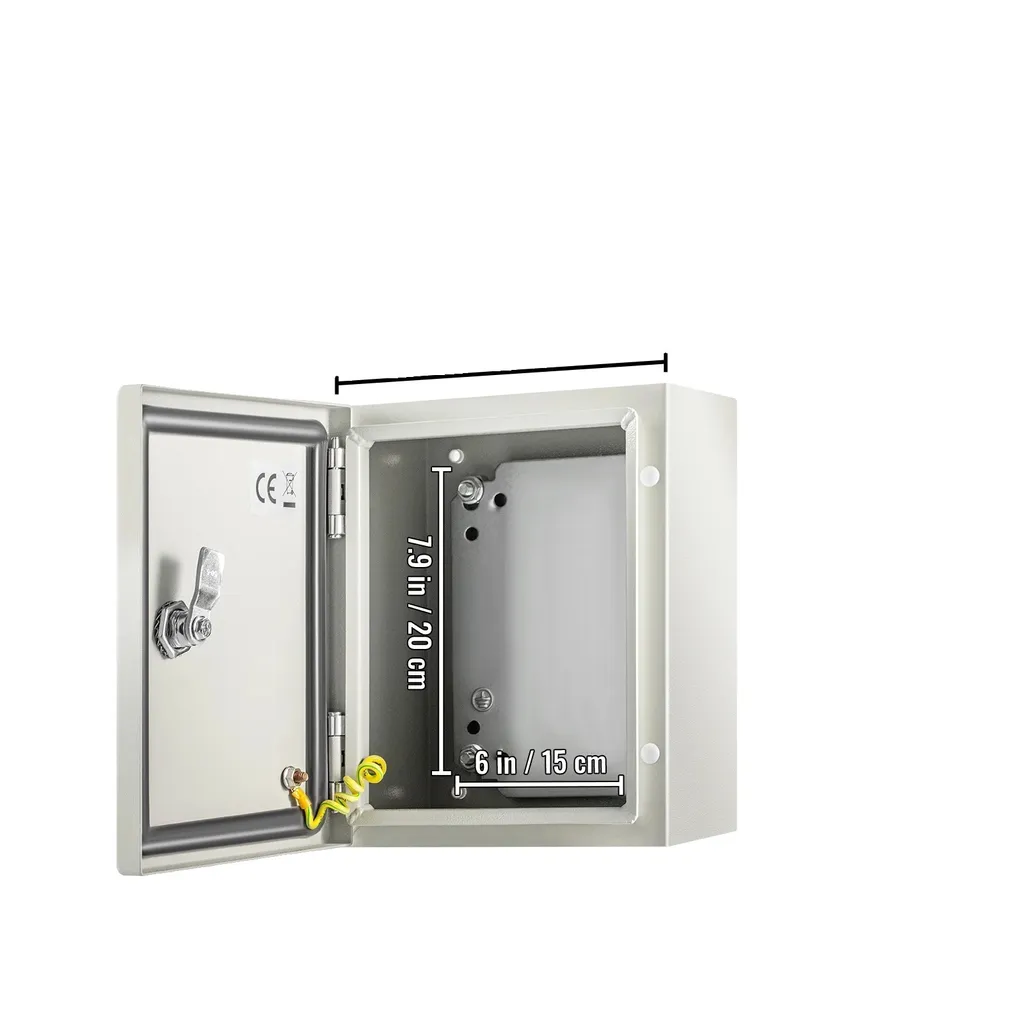 Custodia elettrica, struttura in acciaio, impermeabile IP66, 25 x 20 x 15 CM
