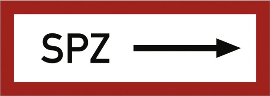 Dreifke Schild SPZ rechtsweisend, Alu, 297x105 mm