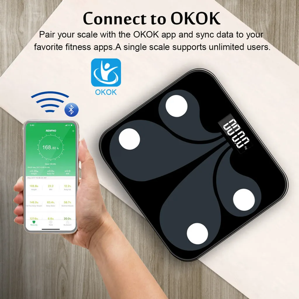 Balance connectée Bluetooth avec 12 mesures de santé et application Pro - 6