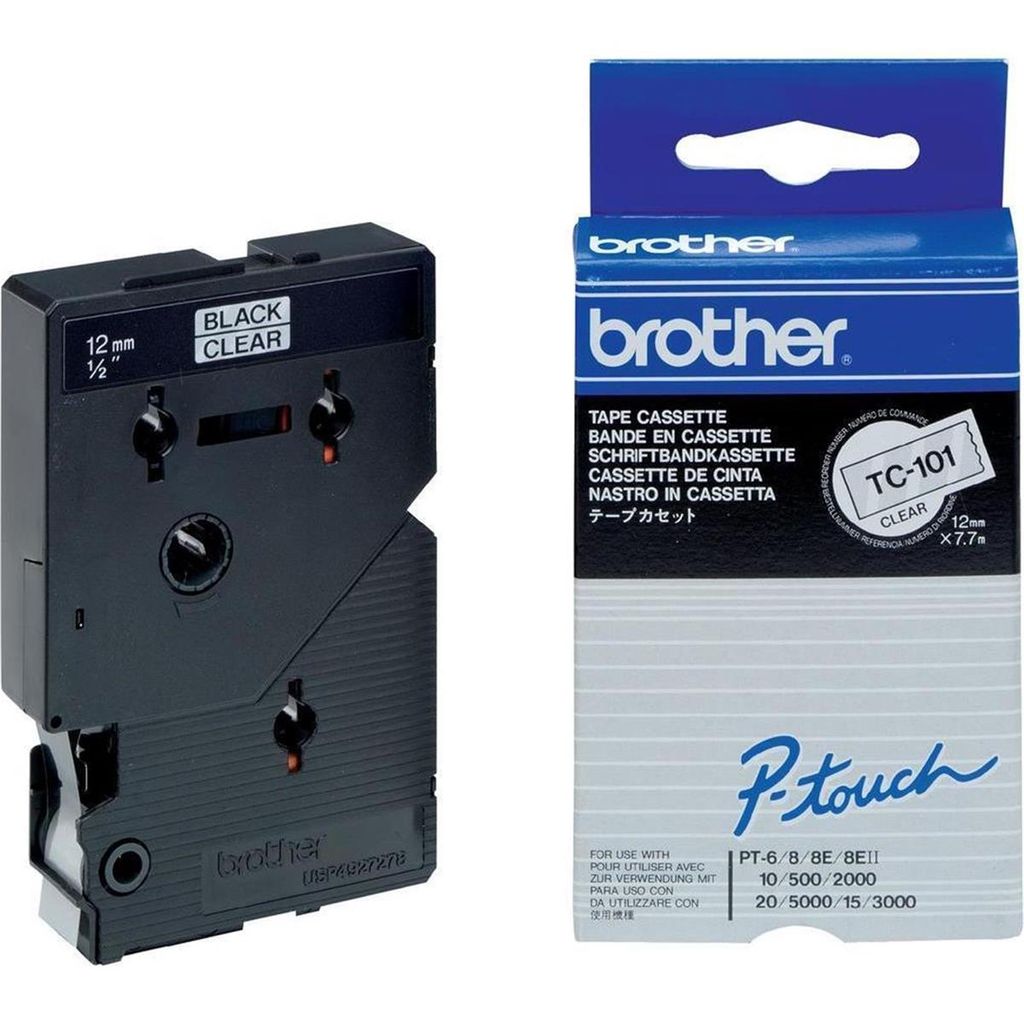 Brother TC-101, Schwarz auf transparent, TC, Japan, 5 Produktbild 