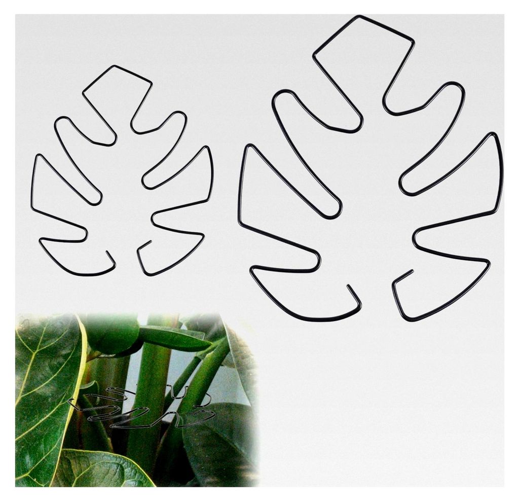 2 Stück Pflanzenstützen für Monstera-Blätter in 2 Größen zur Unterstützung von Kletterpflanzenstängeln (Schwarz)
