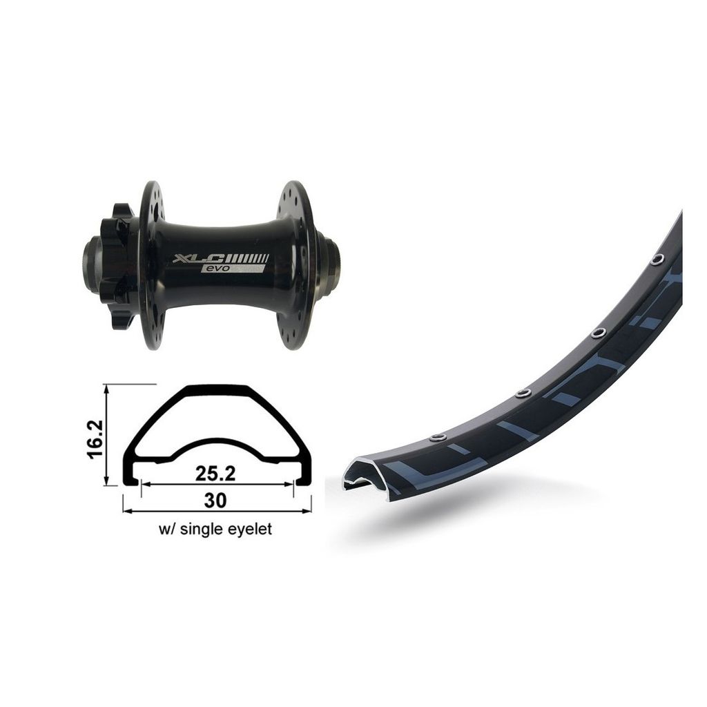 XLC Vorderrad 27.5' 6-Loch..TA 15 32L Rodi Ready 25 DISK .Niro-Spei.(sz), schwarz