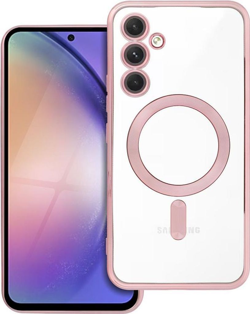 Case passend für Samsung A54 Electro Mag Cover kompatibel mit MagSafe gold-rose