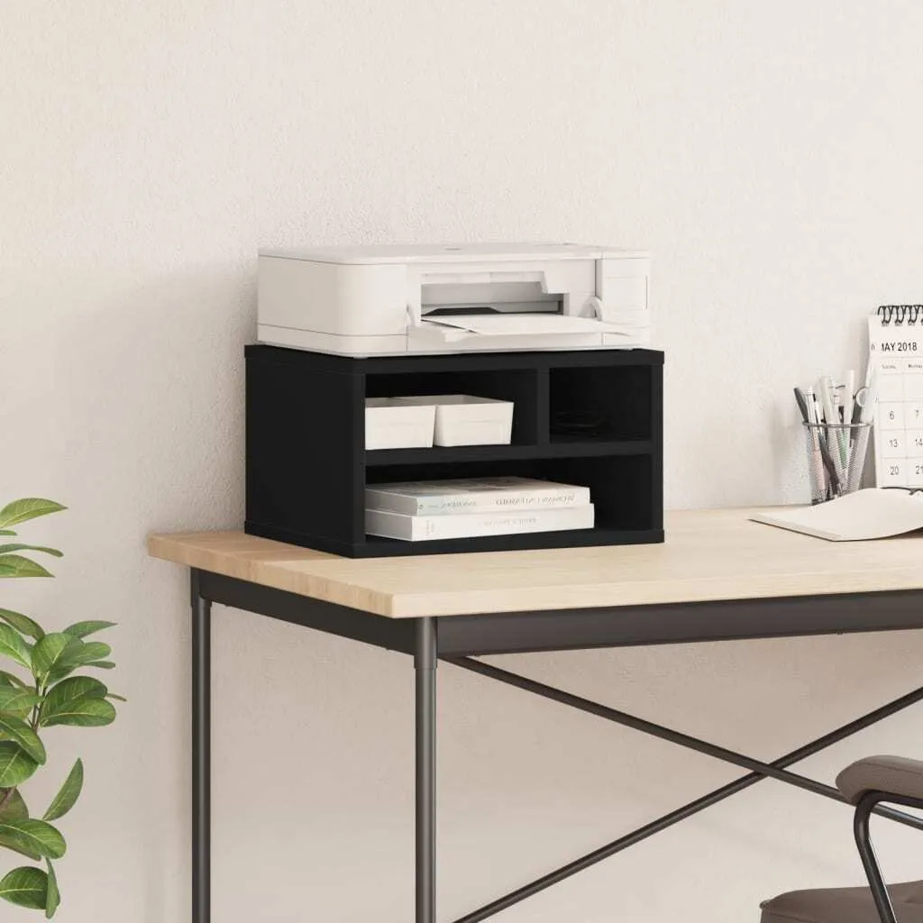 vidaXL Support d'impression noir 40x32x22,5 cm en bois composite robuste