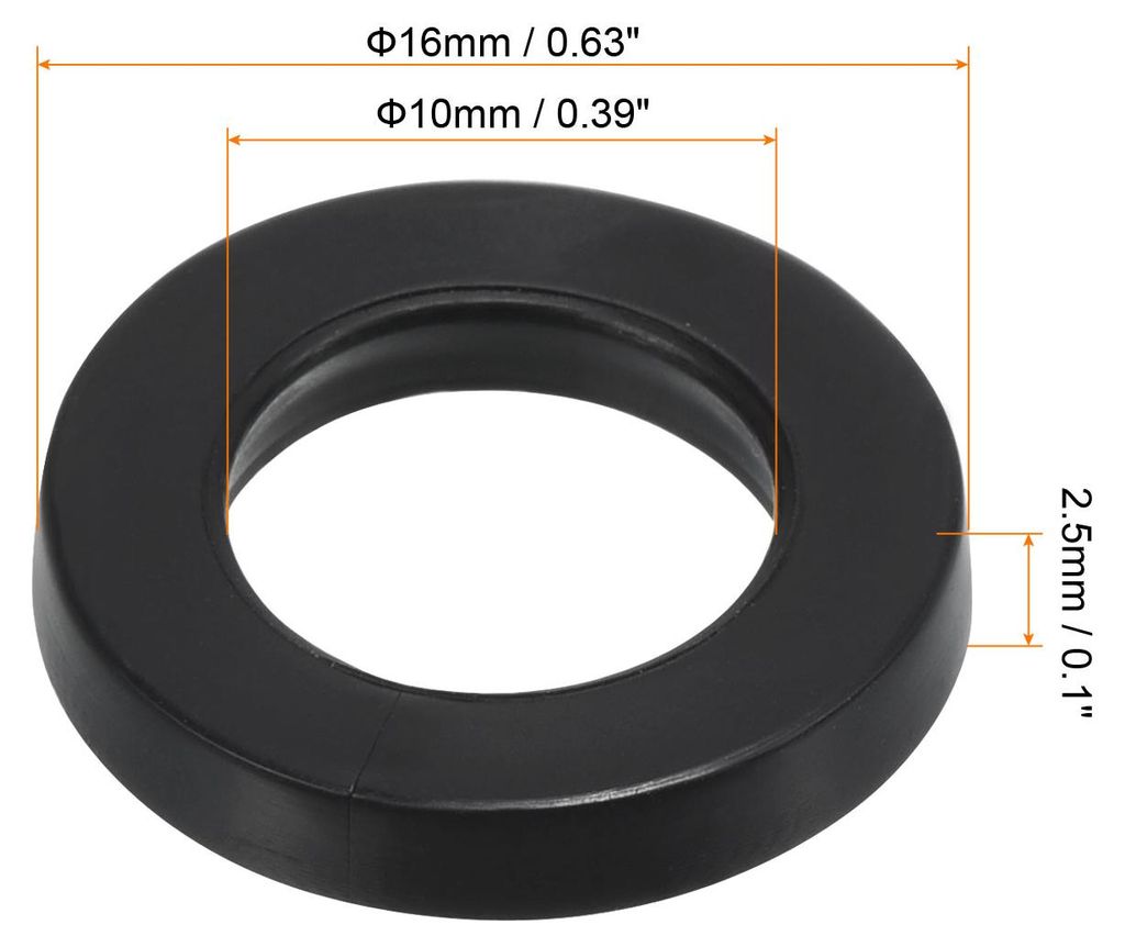 M10 Gummi Flache Unterlegscheiben 12 Pack 10mm ID 16mm AD Dichtungsringe Beilagscheiben Dichtring fš¹r Wasserhahn Rohrleitung Wasser Schlauch Bef...