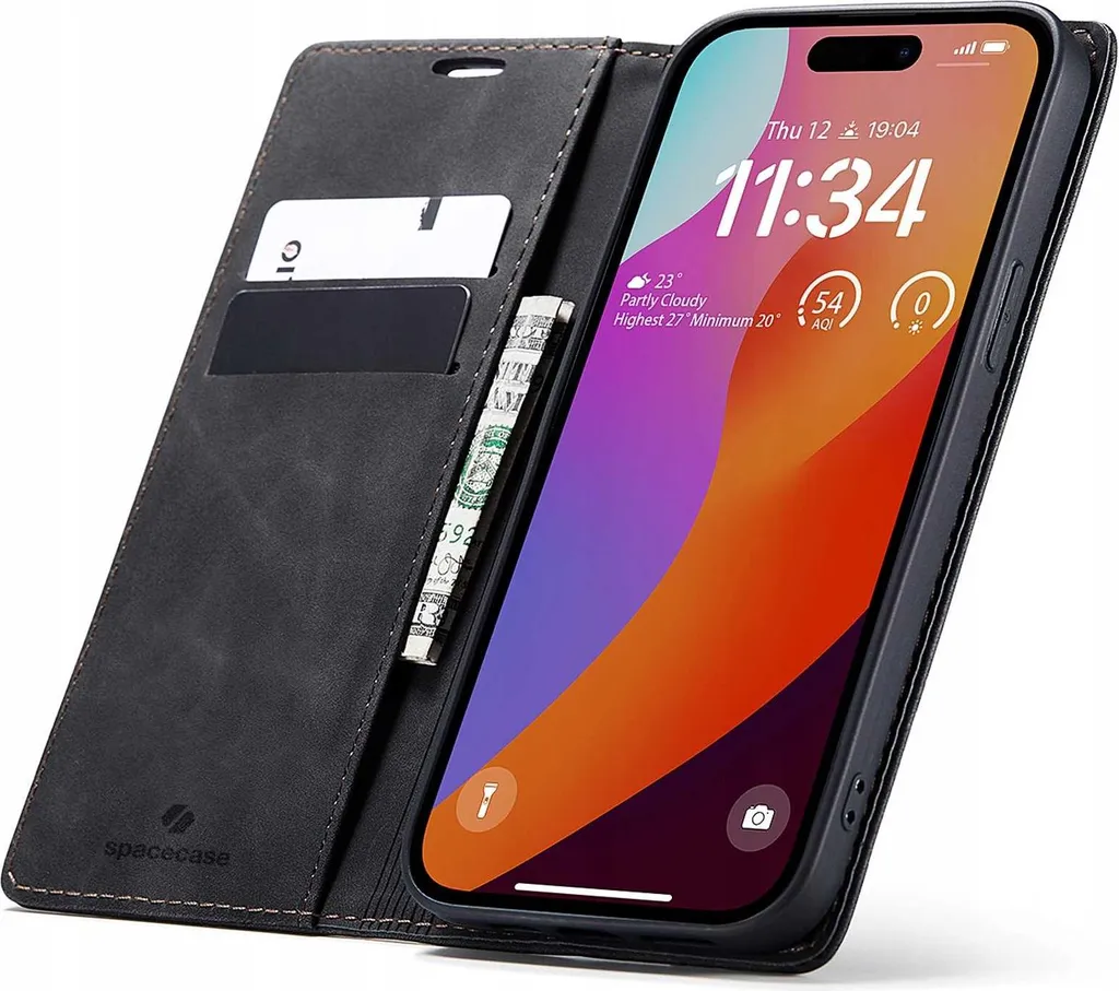 Recensione SPACECASE iPhone 15 Pro: Custodia Portafoglio Nero Totale