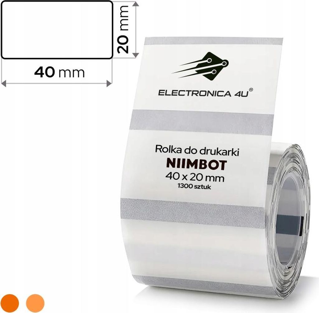 Selbstklebende Etiketten, Thermosticker Niimbot K2 K3 40x20mm, 1300 Stück