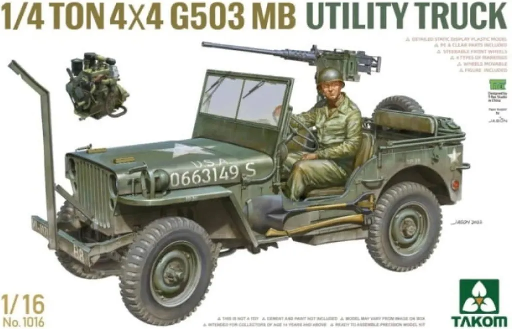 Camion 4x4 G503 MB 1/4 de tonne 1:16 avec finitions réalistes détaillées
