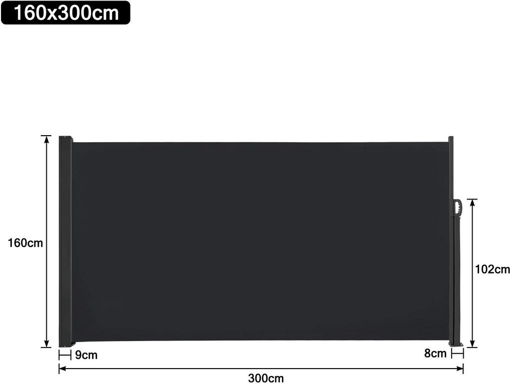 JOIEYOU boční markýza výsuvná 160x300cm zástěna na soukromí Obrázek produktu 