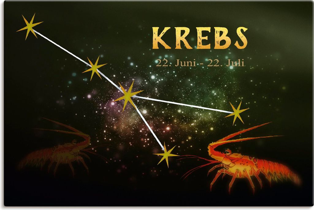 ARTland Leinwandbild Sternzeichen - Krebs Größe: 90x60 cm