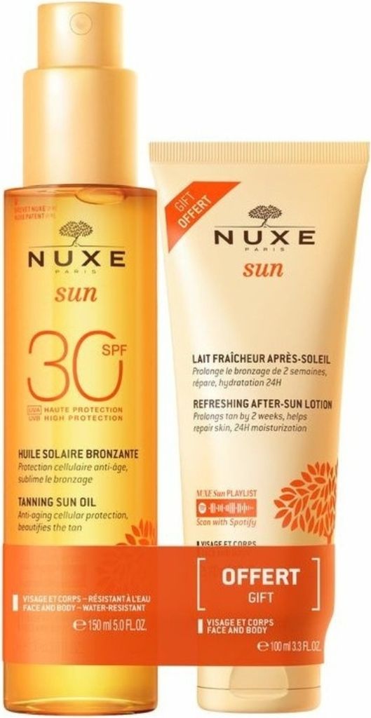 Nuxe Sun Duo Öl für Gesicht und Körper LSF30 + Gratis Aftersun