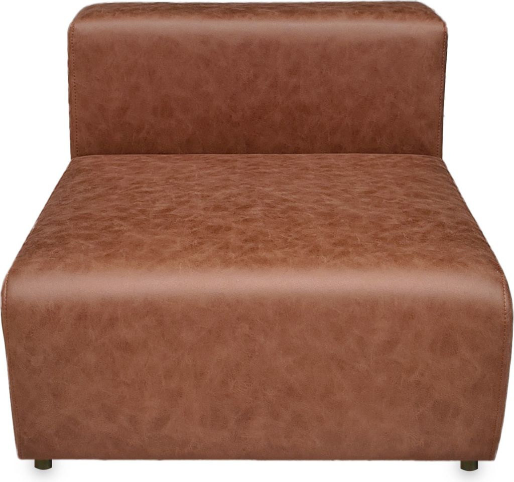 Sofa-Modul ‘Suldal’ Sitzelement Mittelteil 110 x 83 x 68 cm WildKunstleder Hellbraun
