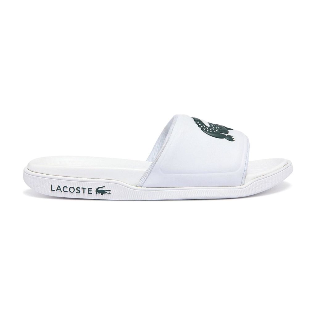 Lacoste Badelatschen Croco Dualiste Herren Weiß Dunkelgrün