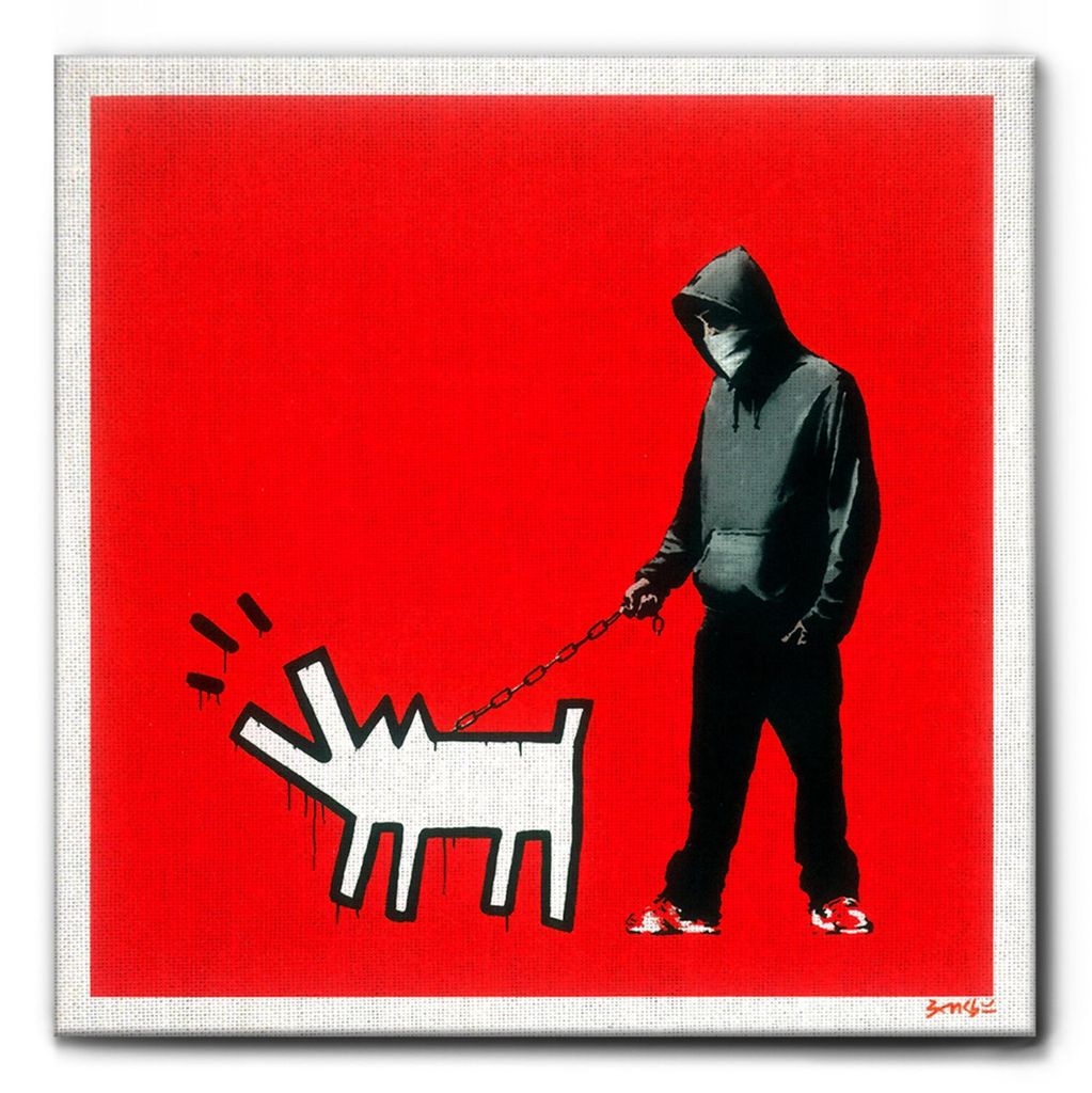 Giallobus - Wähle deine rote Waffe - Banksy - 50L x 50B cm - Bild - Leinwand mit Standardrahmen
