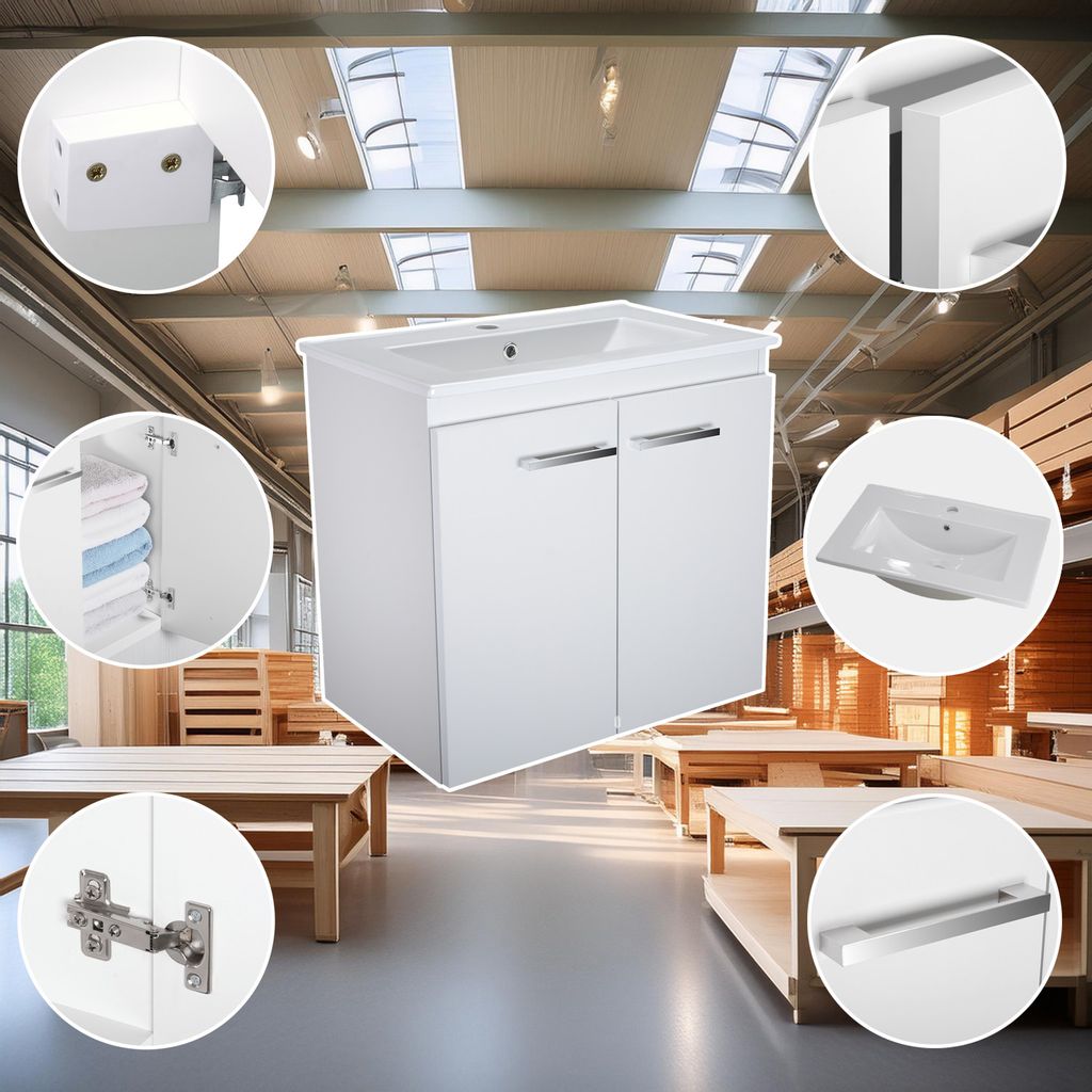Paplinskimoebel Badunterschrank-Set mit Waschbecken 61,5 x Produktbild 3