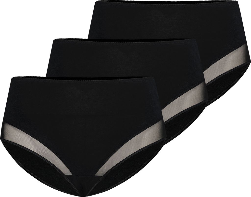 Teyli 3er Pack: Hohe Taille Baumwollslip Filly Female 1123-3 schwarz S
