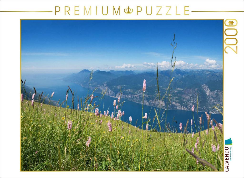 CALVENDO Puzzle Gardasee Blick Monte Baldo 2000 Teile Puzzle quer | 2000 Teile Lege-Größe 90x67cm Foto-Puzzle für glückliche Stunden