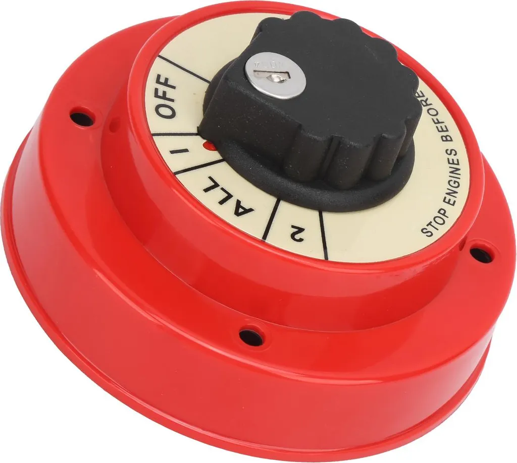 Commutateur de batterie marine 4 positions jaune pour double batterie
