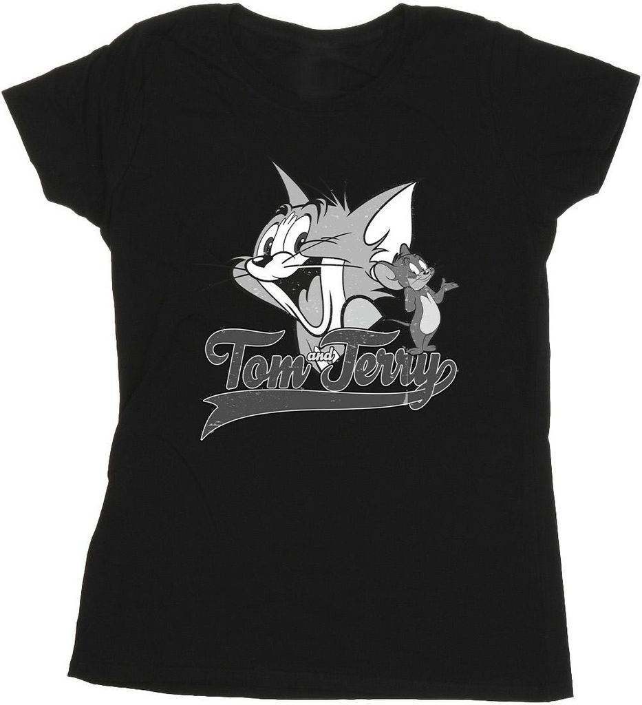 Tom And Jerry - "Greyscale Square" T-Shirt für Damen BI43733 (XL) (Schwarz)