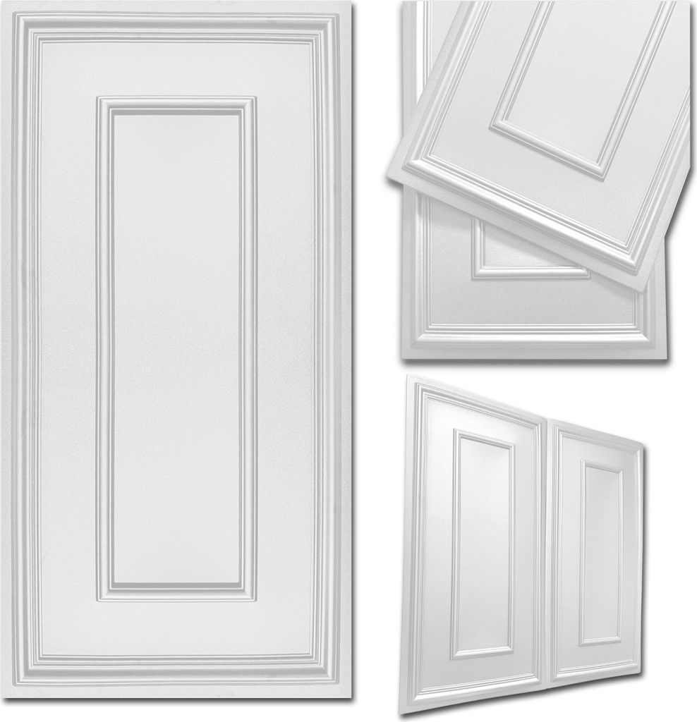 deccart Wandpaneele Polystyrol Weiß 3D 100x50 cm, 40 Stück Produktbild 
