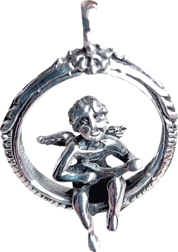 Damen Anhänger Engel mit Gitarre aus 925 er Sterling Silber