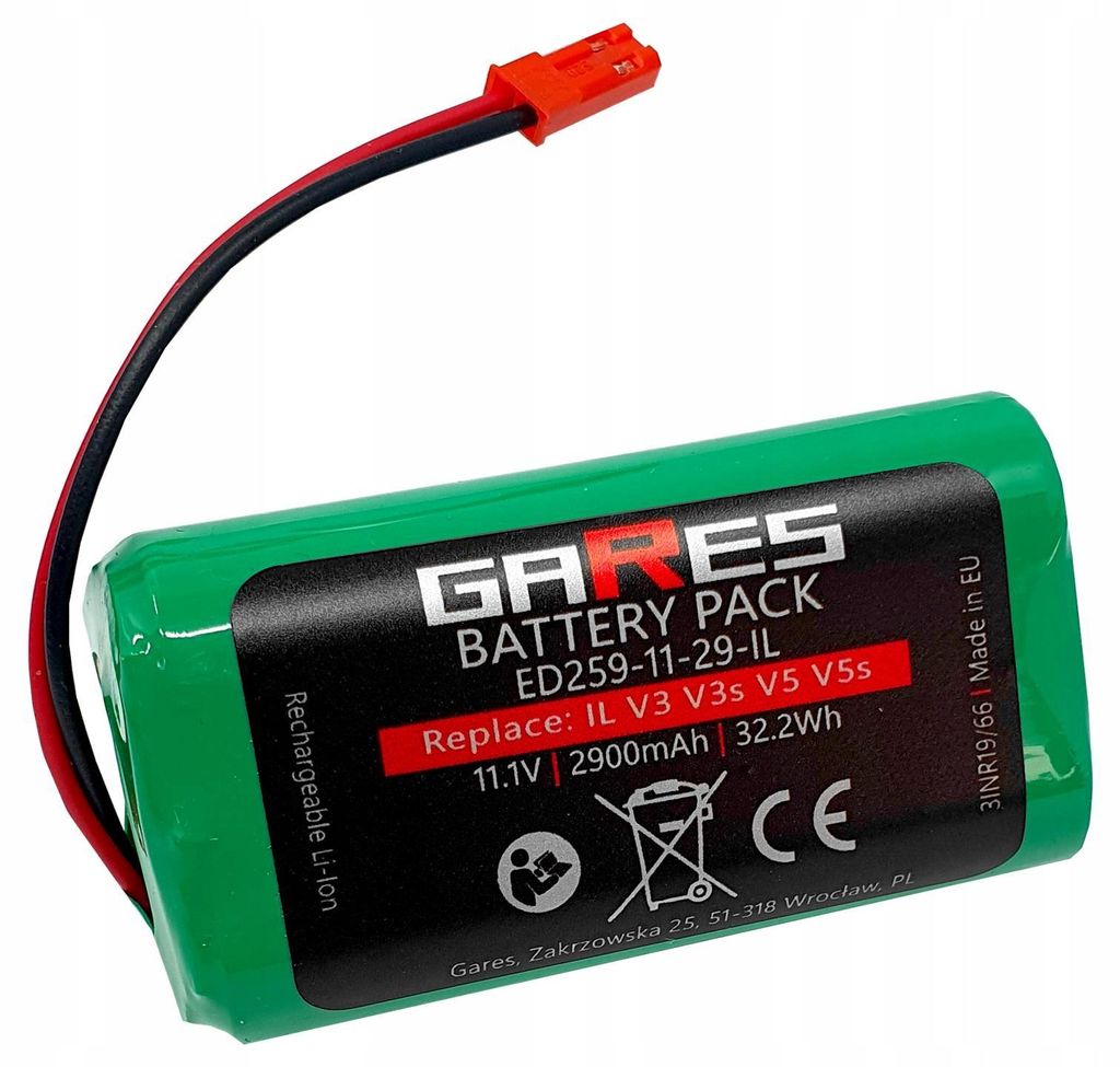Gares Ersatzakku für ILIFE V3 V3S PRO V5 V5S PRO X5 11,1V | 11,1V 2,9 Ah Li-Ion | Hochleistungs-Akku für Saugroboter | Kompatibel mit ILIFE V3 V3...